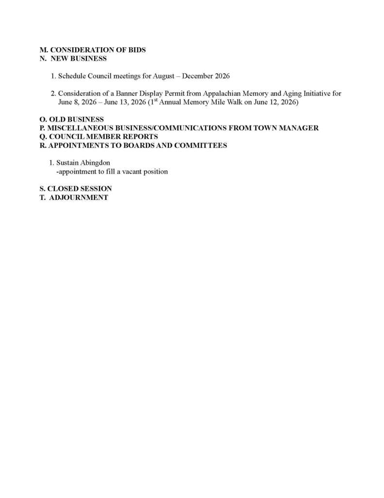AlertAbingdon's tweet photo. Below is the Draft Agenda for the Town Council meeting on Monday, June 1, 2026: https://t.co/qV8sZYnsew