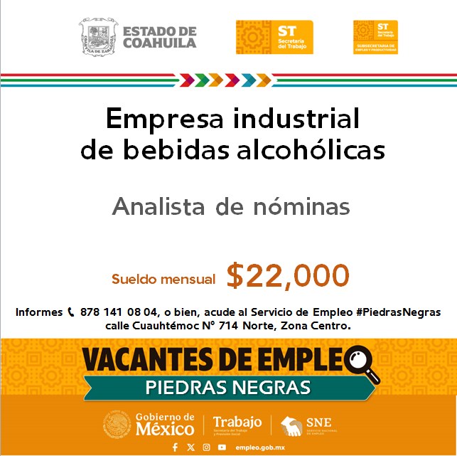 SNEPIEDRAS's tweet photo. 📢Vacante de empleo en #RegiónNorte  #PiedrasNegras
 
📌 Servicio de Empleo #PiedrasNegras
 📍 Dirección: Cuauhtémoc N° 714 Norte, Zona Centro
📞 Informes: 878 141 08 04

Contáctanos hoy mismo.  

#Coahuila https://t.co/FGGz9crwwQ