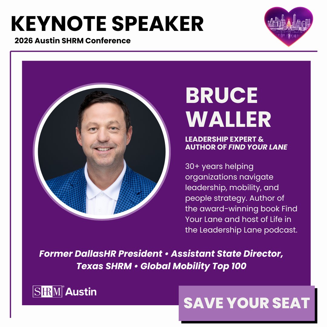 AustinShrm's tweet photo. Austin SHRM Conference is bringing you not one but TWO keynote speakers! We’re excited to welcome Bruce Waller and Aric Bostick to the stage 😁

Join Us: https://t.co/rhtUWEuMjy https://t.co/tXXpnQZMzQ