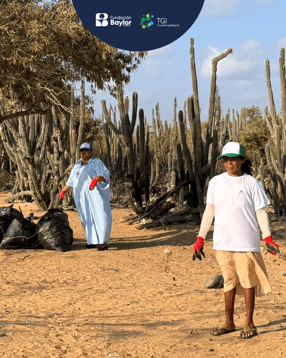 BaylorColombia's tweet photo. ♻️ Unidos por comunidades más limpias y sostenibles 🌱

El pasado 22 de mayo, en alianza con @TGISAESP , realizamos una jornada de limpieza en la comunidad indígena Wayuu de Way, ubicada en Manaure.

Gracias al trabajo conjunto, logramos recolectar un total de 464 kg de residuos. https://t.co/PsMviU5vwJ