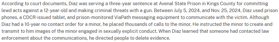 StrackHaley's tweet photo. A California inmate is on trial right now for grooming a 12-year-old on his state-funded tablet. https://t.co/XYCkbVDnuQ