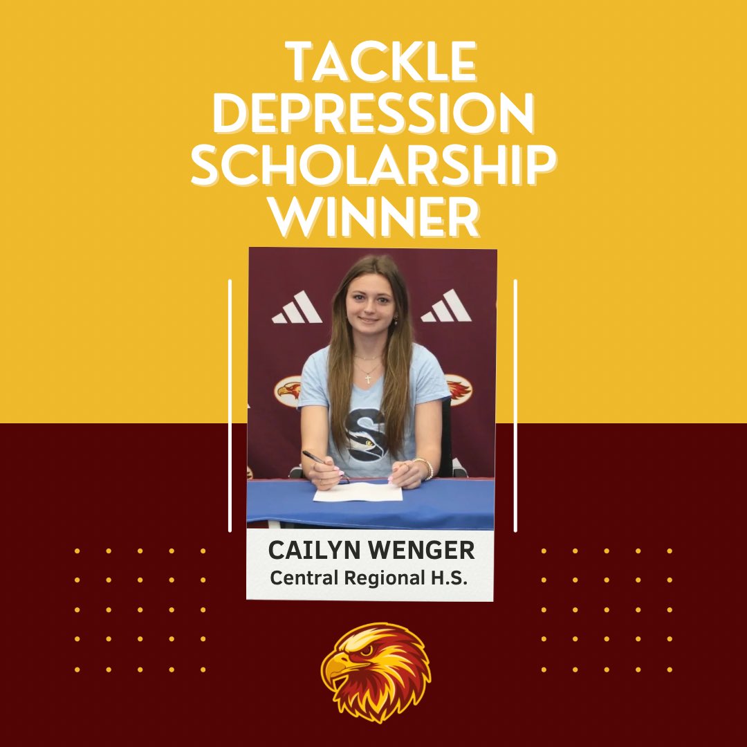 TackleDpression's tweet photo. Congratulations to Central Regional High School Senior Student-Athlete Cailyn Wenger who has been selected as a recipient of our Tackle Depression Scholarship. Her handling of hardship and passion for mental health has made her a game changer in the community. Way to go‼️🤙🏻 https://t.co/LZ4ZL9tWSj