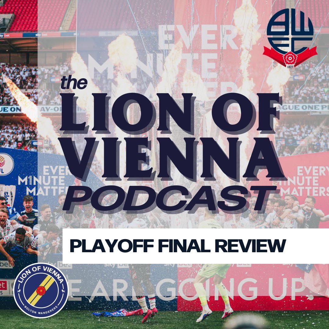 LOVBWFC's tweet photo. 🚨🎙️Fed up of post Wembley Wanderers content yet? Good, we haven’t either  

The lads look back at the Play-Off final victory against Stockport County which sent Bolton to The Championship.

I for one would not miss this episode - available wherever you get your podcasts #bwfc https://t.co/Ec2xP0c9NP