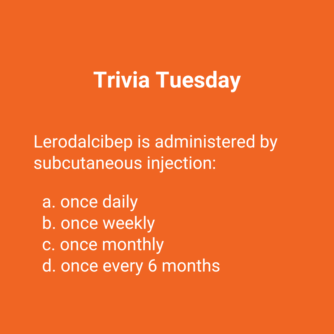 MedicalLetter's tweet photo. It's Trivia Tuesday! This question is from our article Lerodalcibep (Lerochol) for Hypercholesterolemia https://t.co/3j5J6vjho6

Answer: c
Lerodalcibep should be injected into the abdomen or upper front thigh (or the back of the upper arm, if injected by a healthcare provider). https://t.co/5n4TLncuVP