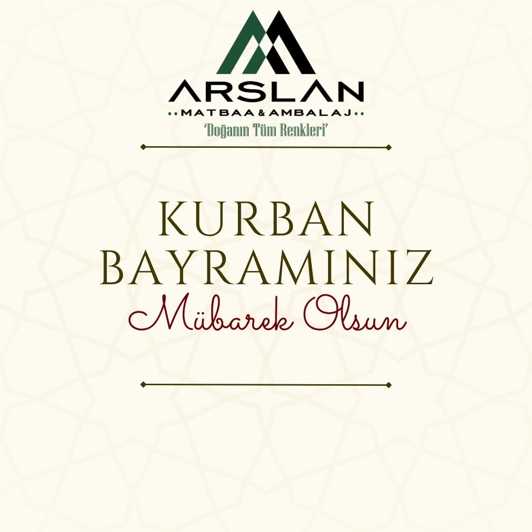 arslanmatbaacom's tweet photo. 💫Sevginin, paylaşmanın ve dayanışmanın çoğaldığı bir bayrama daha ulaşmanın mutluluğunu yaşıyoruz.

Kurban Bayramı’nın tüm güzellikleriyle birlikte evlerinize huzur, kalplerinize mutluluk getirmesini dileriz. 🤍
Bayramınız mübarek olsun. 

Arslan Matbaa Ambalaj Sanayi A.Ş. https://t.co/rinT4cnn5b
