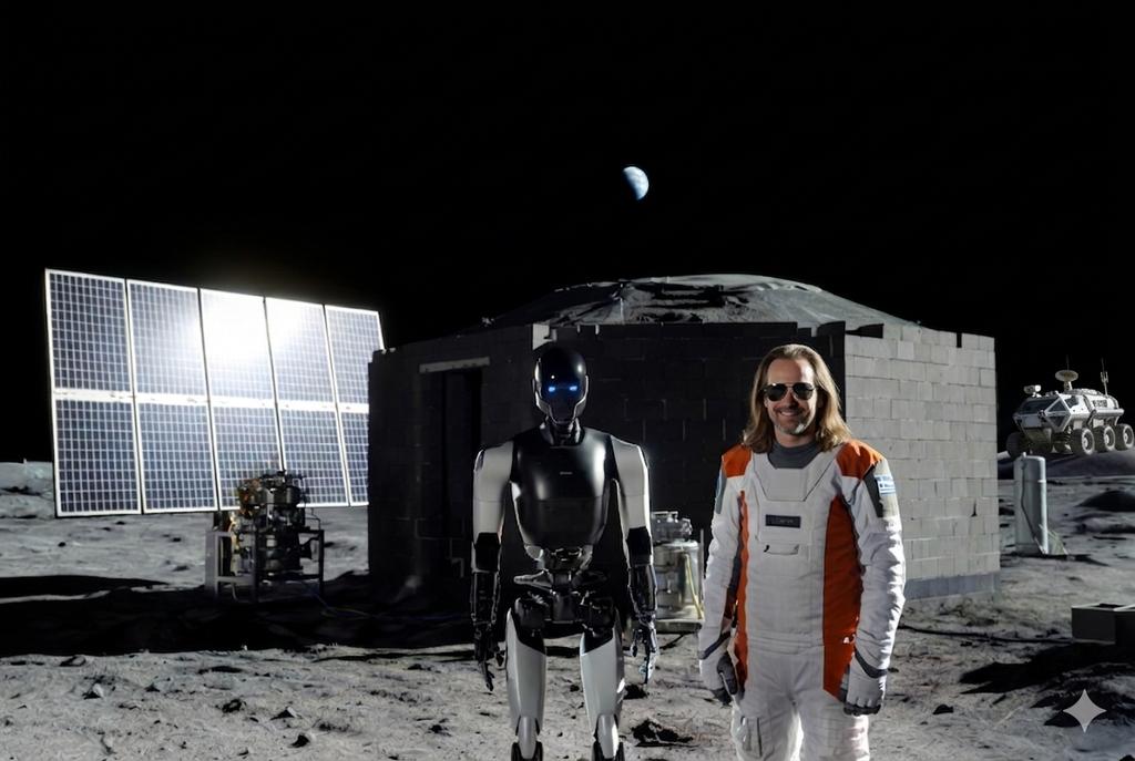 gekitsos's tweet photo. @elonmusk Grok is ready 🚀 Lunar Base built by Optimus in coorperation with human. https://t.co/L5gzQ1mk2g