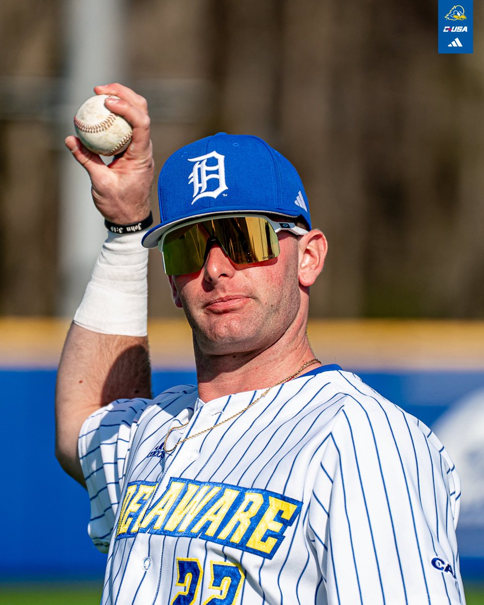 DelawareBASE's tweet photo. UD alum Aaron Graeber through his first week at High-A ball:

🔵 .286 batting average 
🔵 .875 OPS
🔵 home run in his first game https://t.co/jbQdUZ8Bnj