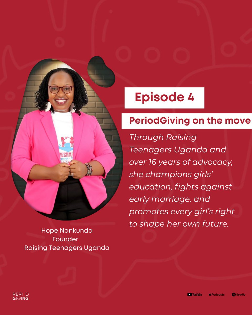 nankunda20's tweet photo. Ahead of the International #MHDay2026 Watch out for Episode 4 of #PeriodGiving by @GivingTuesdayUg 

Watch out as I share about our Annual Hiking Events that are dedicated to supporting Girls in rural Uganda 🇺🇬 to menstruate with Dignity and Respect:

It’s #PeriodGiving on the Move:
We are the Change we want to see in this World 🌎 
Together We can create a #PeriodFriendlyWorld @RaisingTeensUg2 @CivLegacy_F @DwonaInitiative @together4girls @GirlsFirstFund @vowforgirls