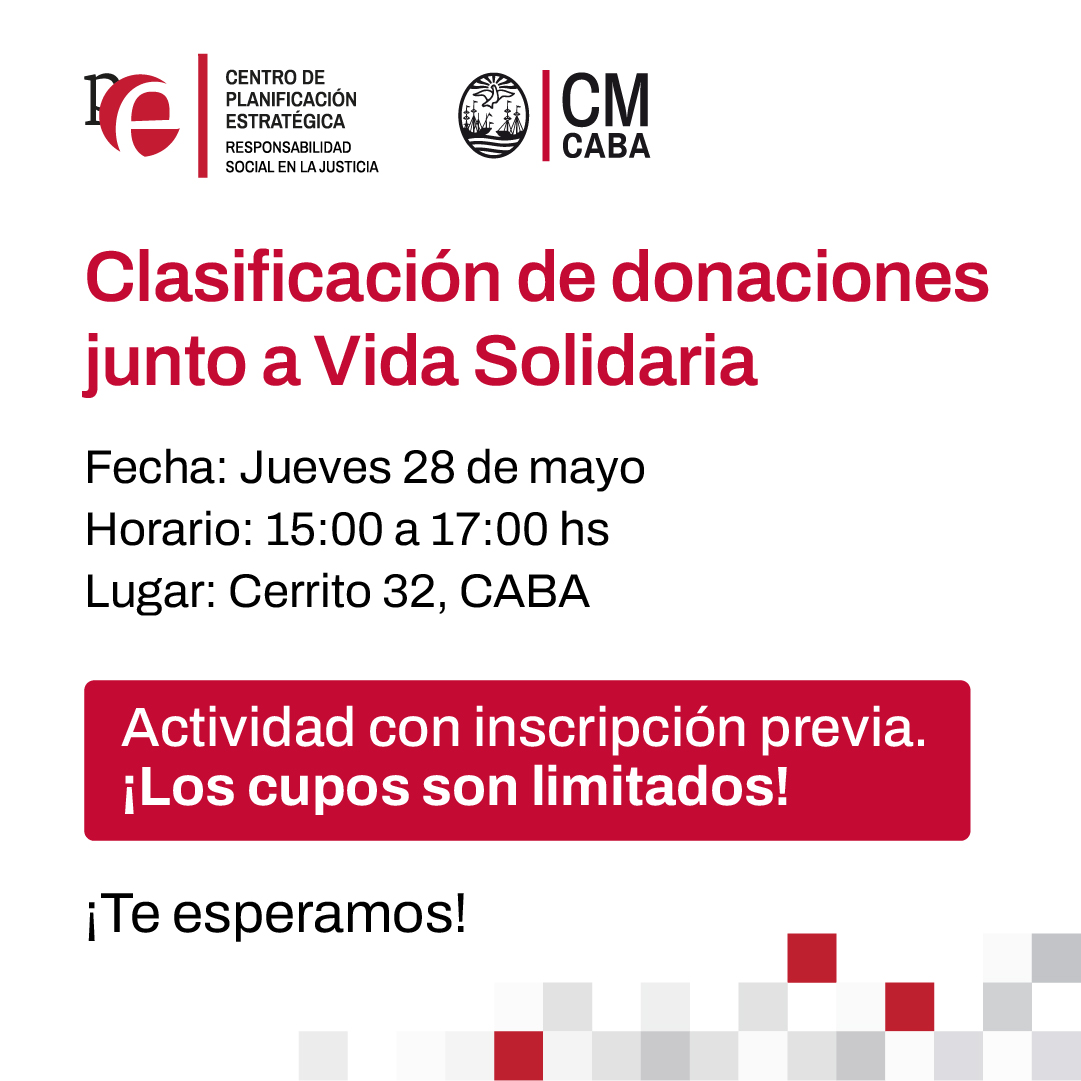 RSenlaJusticia's tweet photo. 💙 Sumate a una nueva jornada solidaria junto a Vida Solidaria

Este jueves 28/5 clasificaremos donaciones 👖🧥📦 para acompañar a quienes más lo necesitan.

📍 Cerrito 32, CABA
🕒 15 a 17 hs.
📌 Inscripción previa: https://t.co/nmY0Pe1Zol
⚠️ Cupos limitados https://t.co/dXEo2Jv6F6