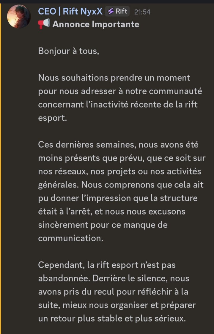 RiftEsport0's tweet photo. Voici notre état actuellement, nous allons tout faire pour redonner vie à la structure ❤️🔥 https://t.co/Da27nl0gYr