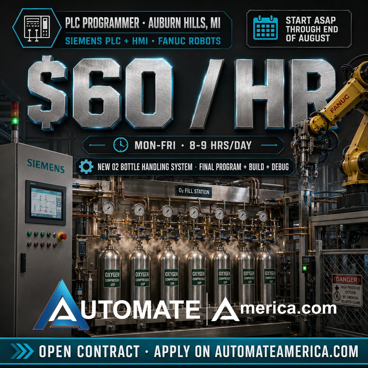 AmericaAutomate's tweet photo. Apply → https://t.co/71wqvSVab0

If you're hiring? Post your own → https://t.co/VAVIzg52v9

#AutomateAmerica #AutomationContracts #PLCProgrammer #ControlsEngineering #IndustrialAutomation #PostYourContract #PLCJobs #ControlsEngineer #ContractEngineer #SiemensPLC https://t.co/rxZrSipeLD