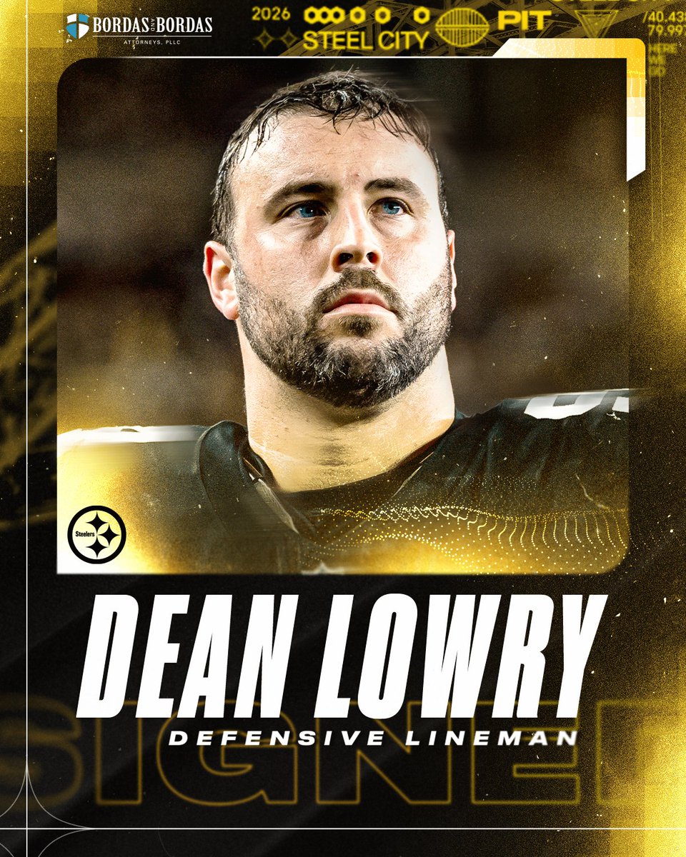 steelers's tweet photo. We have signed DL Dean Lowry to a one-year contract. @BordasLaw 

📝: https://t.co/HGYsAAXS0v https://t.co/2XYFGD32Sk