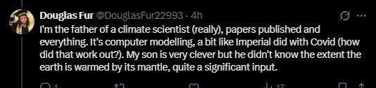 misterduncan's tweet photo. @DouglasFur22993 @bigpicturepol @AdamDaviesPod @AaronBastani Geothermal heat is accounted for as a tiny background flux or safely neglected in global climate forcing because it is ~0.09 W/m2. Not a "significant input".

Volcanic forcing is factored in climate models.

Climate models are remarkably accurate: https://t.co/rim0LsAXQG https://t.co/ZI6p4IUAR0