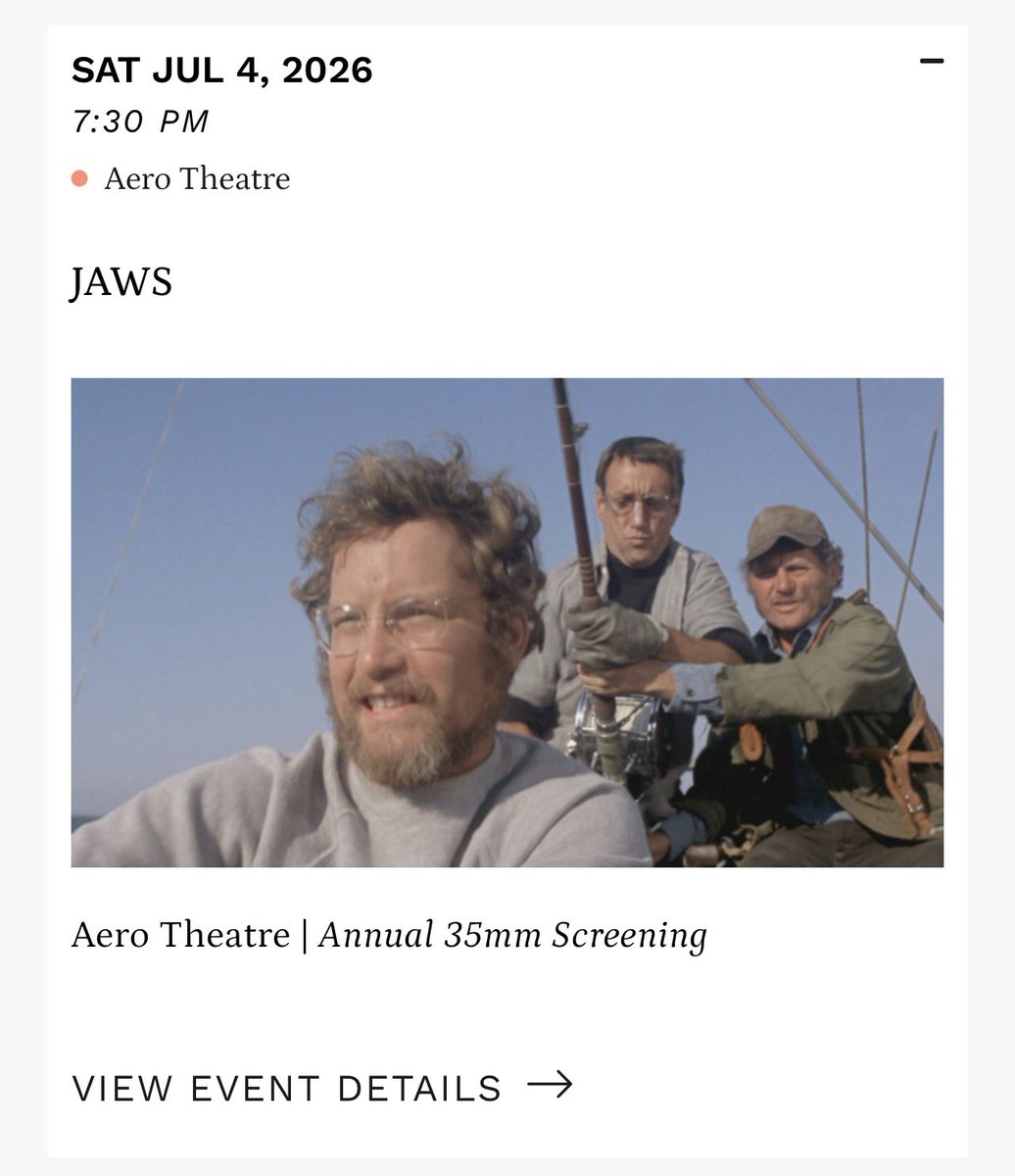 alirichthem's tweet photo. la the only city in the world you can spend the 4th of july doing a jaws/jaws/jaws/jaws quadruple feature https://t.co/2E59iQmby6