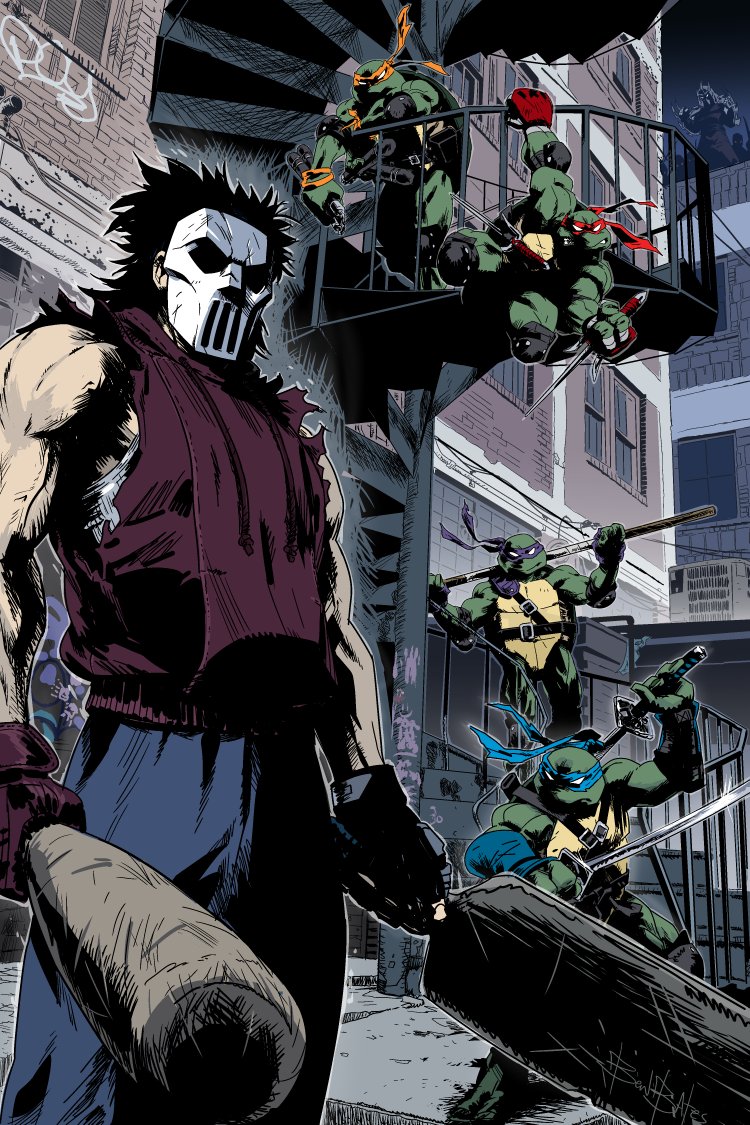 benbatesart's tweet photo. My Casey Jones is now one of the convention prints you can get from @CaptainEhud (the voice of Casey himself!). Could life get any cooler?! https://t.co/wX8AZkhn3d