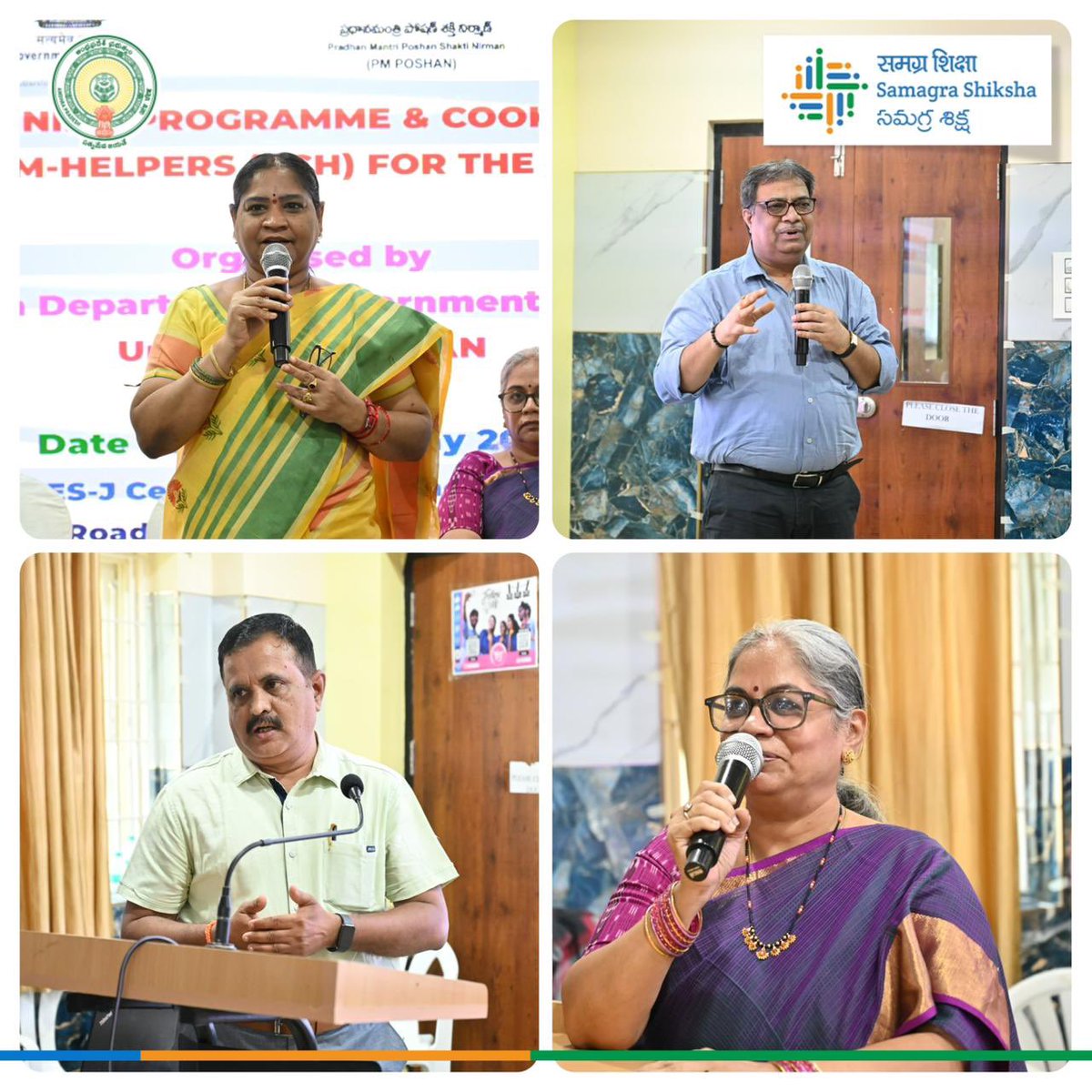SamagraAP's tweet photo. Aprons on, flavours ready! 👩‍🍳✨

The State Level Training Programme & Cooking Competitions for Cook-cum-Helpers (CCH) under PM POSHAN began in Vijayawada on 26th May 2026, bringing together skill, nutrition and passion on one platform. 

From fire safety sessions to cooking competitions, the venue buzzed with energy, learning and teamwork.

Mid day meal and school sanitation & SS Joint Director Smt. Ganga Bhavani inspired participants as the programme commenced with great enthusiasm.
.
@EduMinOfIndia @csegoap @naralokesh @sanjayjavin