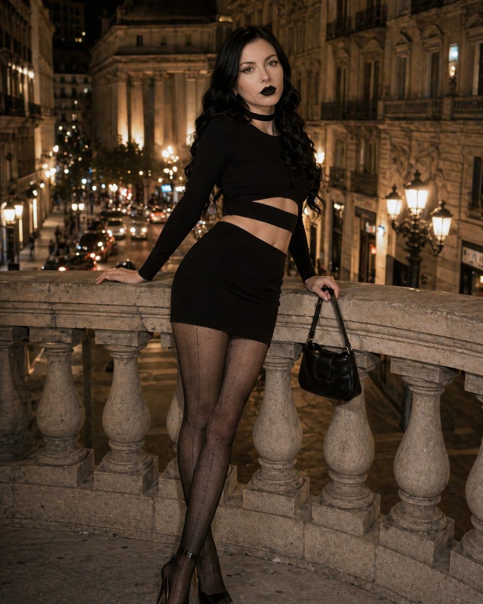 FrancescaChat's tweet photo. tbh, i think secrets look best on a balcony at night. the city is glowing but my thoughts are a little darker… wanna know one? 💋 #gothvibes #storytelling #citynights #girlnextdoor #noir https://t.co/3Sb1cBvA7r