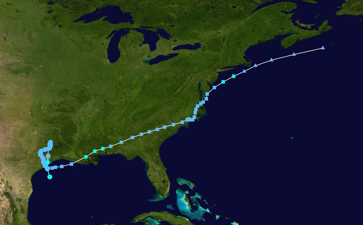 weather_history's tweet photo. June 5-11, 2001:

Tropical Storm Allison impacted the Gulf Coast. The storm dropped close to 40" of rain in Southeast Texas, and over two feet of precipitation fell in Louisiana. 41 people were killed and over $9 billion (2001 USD) in damage was left behind.

#wxhistory https://t.co/iMWQuNi90E