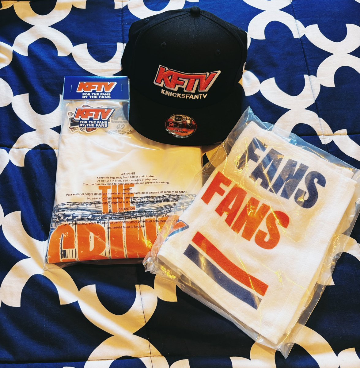TheRealBomani_'s tweet photo. @CPTheFanchise @KnicksFanTv got the delivery right on time! #KFTV #LetsGoKnicks #4More 🫡 🔵🟠 https://t.co/YGBEVFzERu