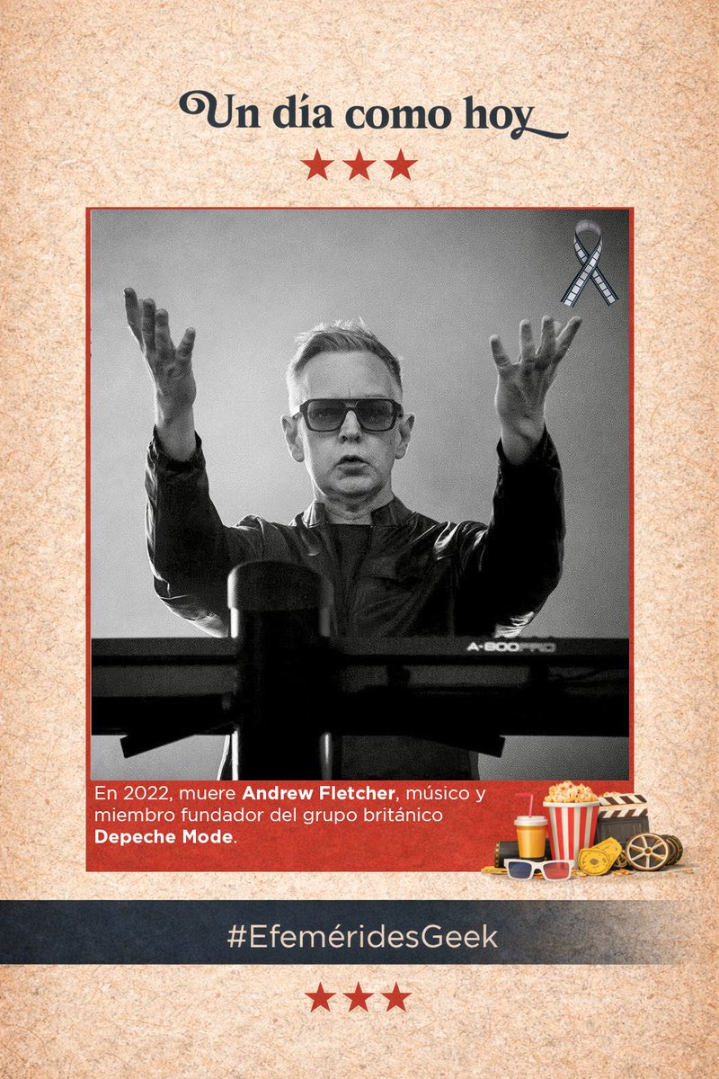 EfemeridesGeek's tweet photo. Un día como hoy muere uno de los pilares de Depeche Mode, Andrew Fletcher.

#EfeméridesGeek #AndrewFletcher #DepecheMode #DM https://t.co/MX5OPAS2J7