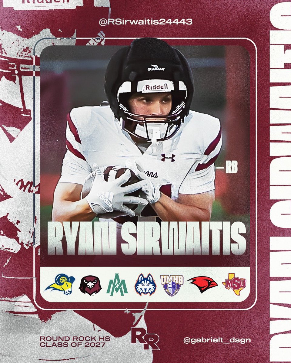RSirwaitis24443's tweet photo. Camp Schedule ‼️
📍June 1st UMHB
📍June 3rd Houston Christian
📍June 13th UAM
📍June 17th UIW
📍July 10th MSU
📍July 15th McMurray
📍July 25th Texas Wesleyan
@RecruitsCenTex @Coach_RGlover @RealHarrisBoyd @CoachTorrain @Kieth_Mullins @brownfieldIV @Adrian__Duncan @Jacob_Ganote https://t.co/CUxrV7gSeG