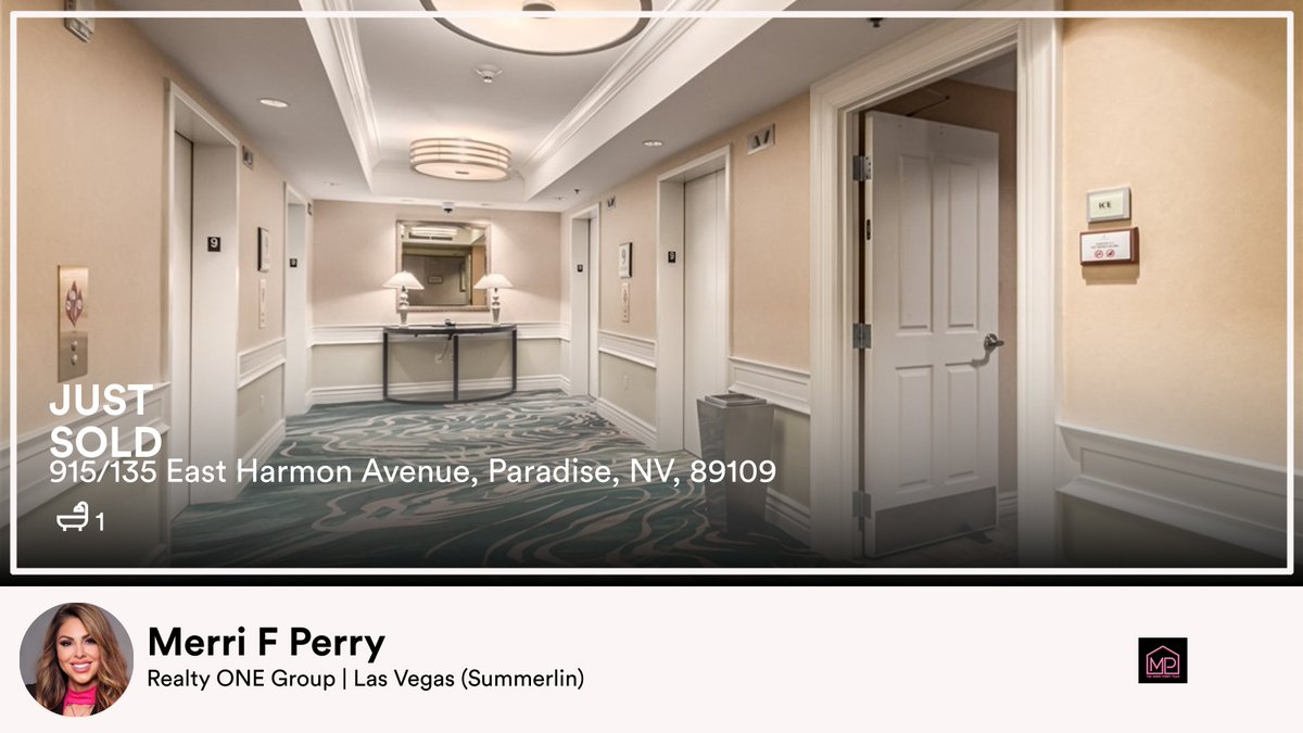 MerriPerry's tweet photo. 🛀 1
📍 915/135 East Harmon Avenue, Paradise, NV, 89109

My latest sale on RateMyAgent.
Realestate 23128
https://t.co/vxYZNOMfni

...
#ratemyagent #realestate https://t.co/gGi9D0MiKa