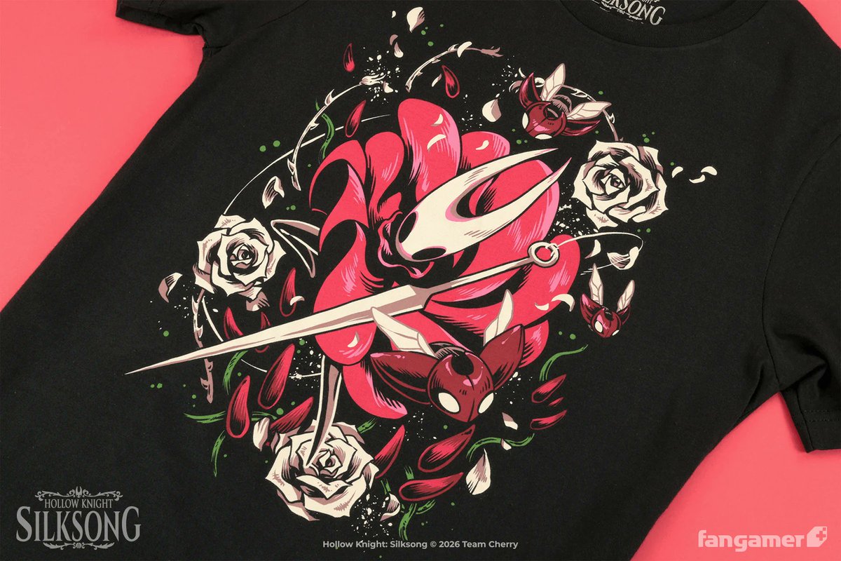 Fangamer's tweet photo. Little Spider, the newest shirt in our official Hollow Knight: Silksong collection. 

Available now: https://t.co/JBYK2C2VnI https://t.co/y7kCYy3HFl