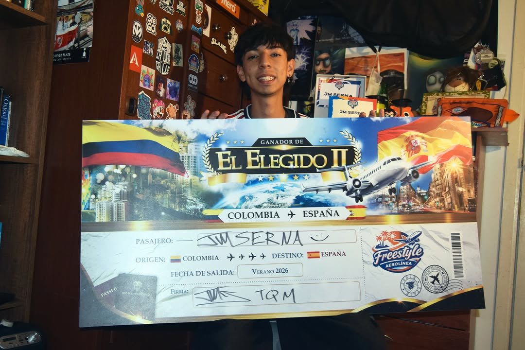 fmscolombia_'s tweet photo. JM Serna es el primer integrante del Team Bogotá 👏🔥

Felicitamos a JM por su cupo obtenido luego de ser el ganador de “El elegido” de Gazir, por lo que se medirá frente a los equipos de prueba de la @FWC_oficial 

#freestyleworldcup #fms https://t.co/bvphC5i0aE