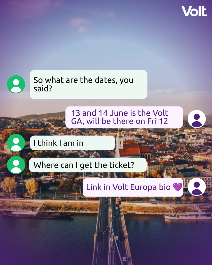 VoltEuropa's tweet photo. See you in Bratislava? https://t.co/c4PtYkE3pN https://t.co/VvrXnxPVZg