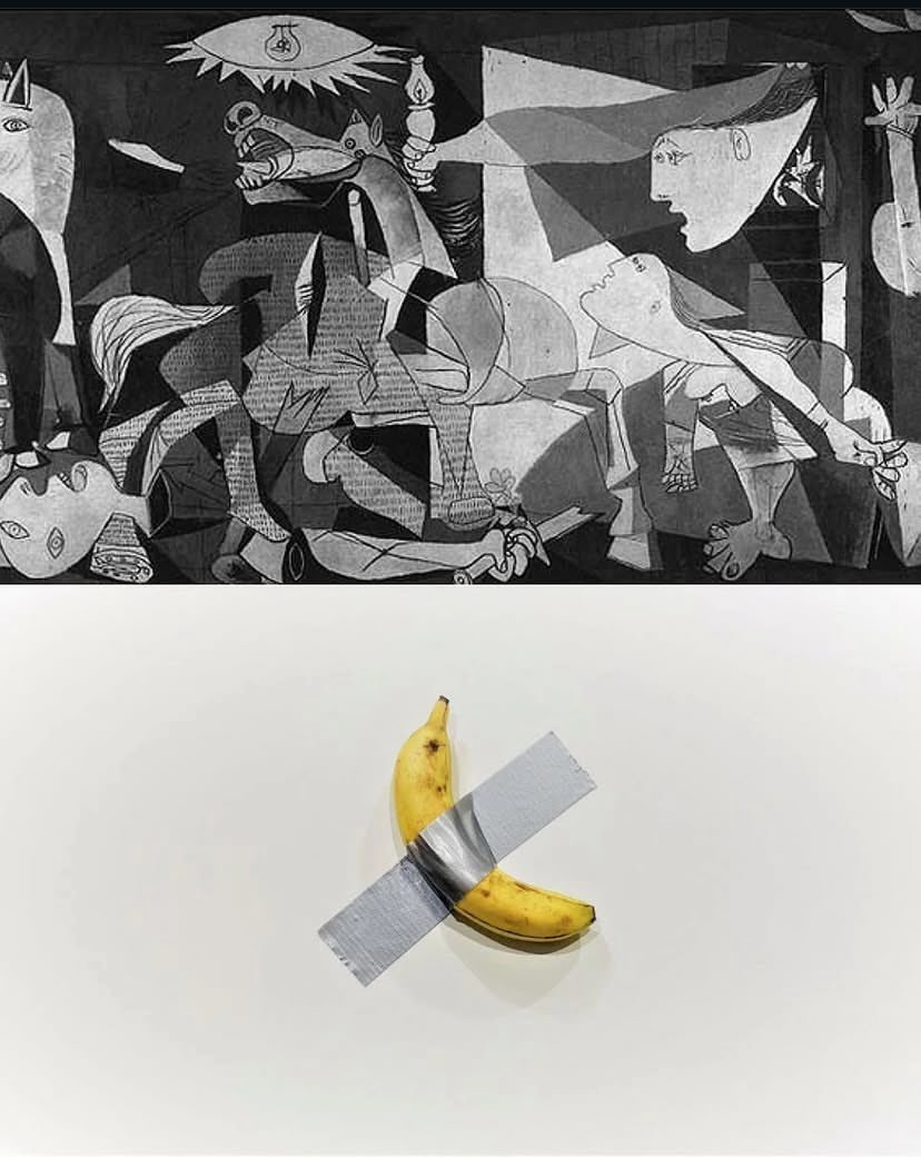 GmznkKose's tweet photo. Tuvallerin Arkasındaki Güç: CIA
2019’da Art Basel Miami’de milyon dolarlık bir muz, hem de duvara bantlı!
Adı “Comedian”. Yaratıcısı İtalyan sanatçı Maurizio Cattelan. Satın alan ise kripto para milyarderi Justin Sun, yeni çağın görünen kripto tanrısı.
https://t.co/lXHZ22JMUM https://t.co/y7LrjVKSkS