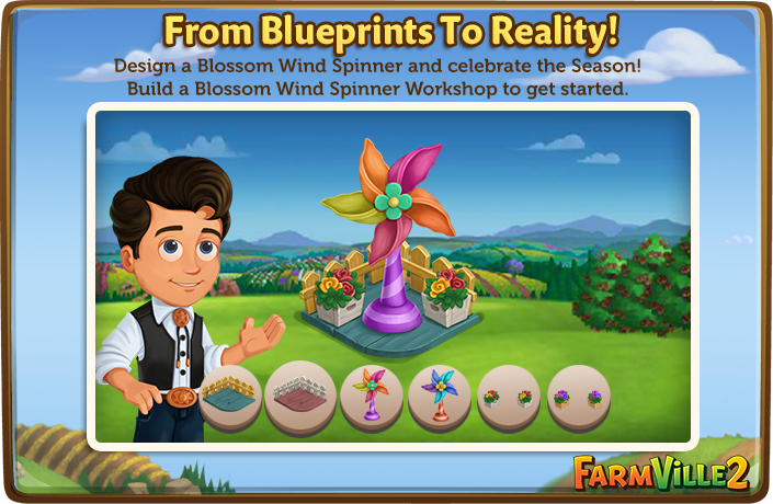 farmville2's tweet photo. 💠 Rusty wants to build the Blossom Wind Spinner to bring the summer vibes to the Farm. 🌞 Join him and create an awesome experience in the County!  #FarmVille2OnWeb ✨

ZyngaGames ▶️ https://t.co/atbifrh3Ys
Facebook ▶️ https://t.co/VjtcmROvUh https://t.co/VGuD9I2DMf