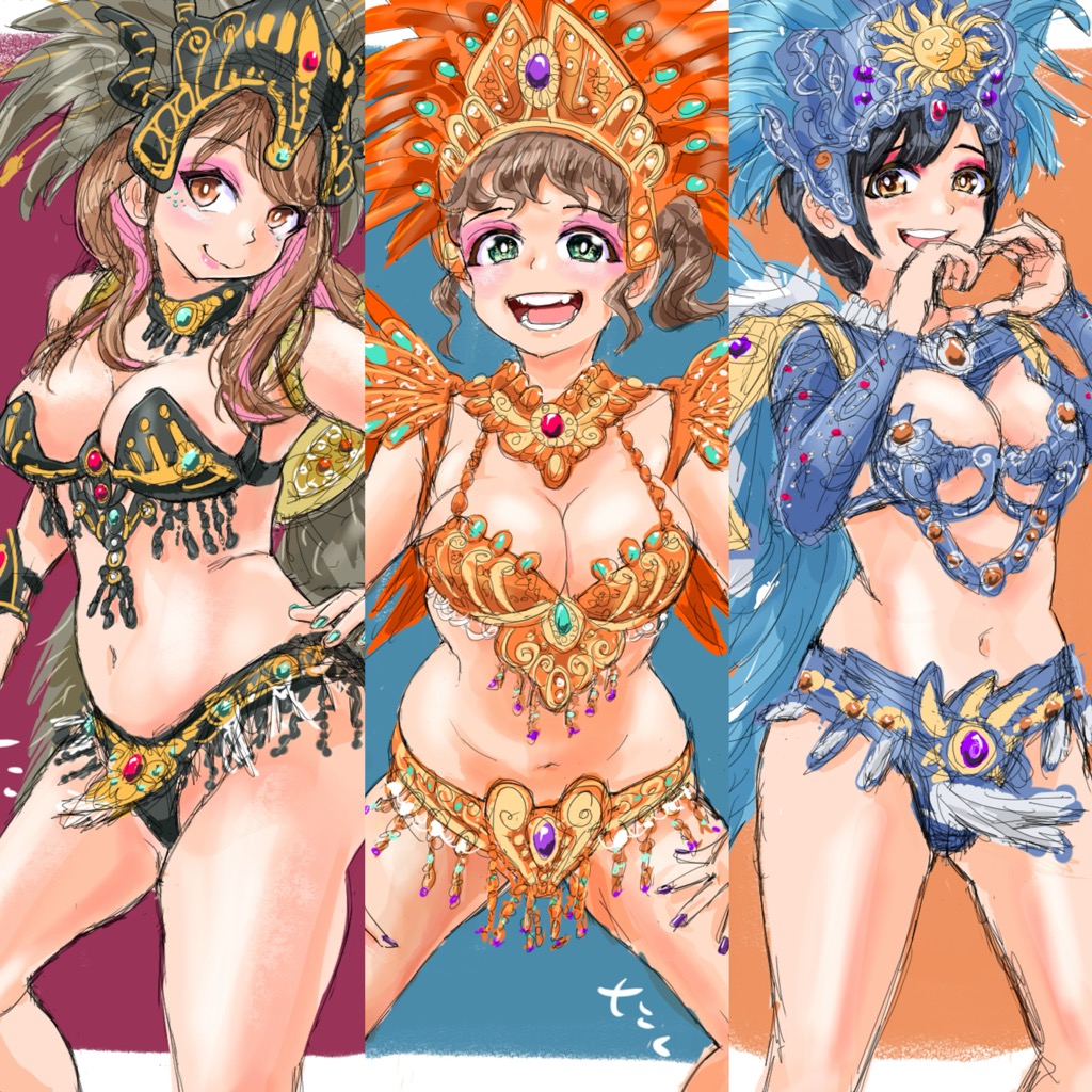 サンバガールズ💃💃💃
#イラスト #illustration 