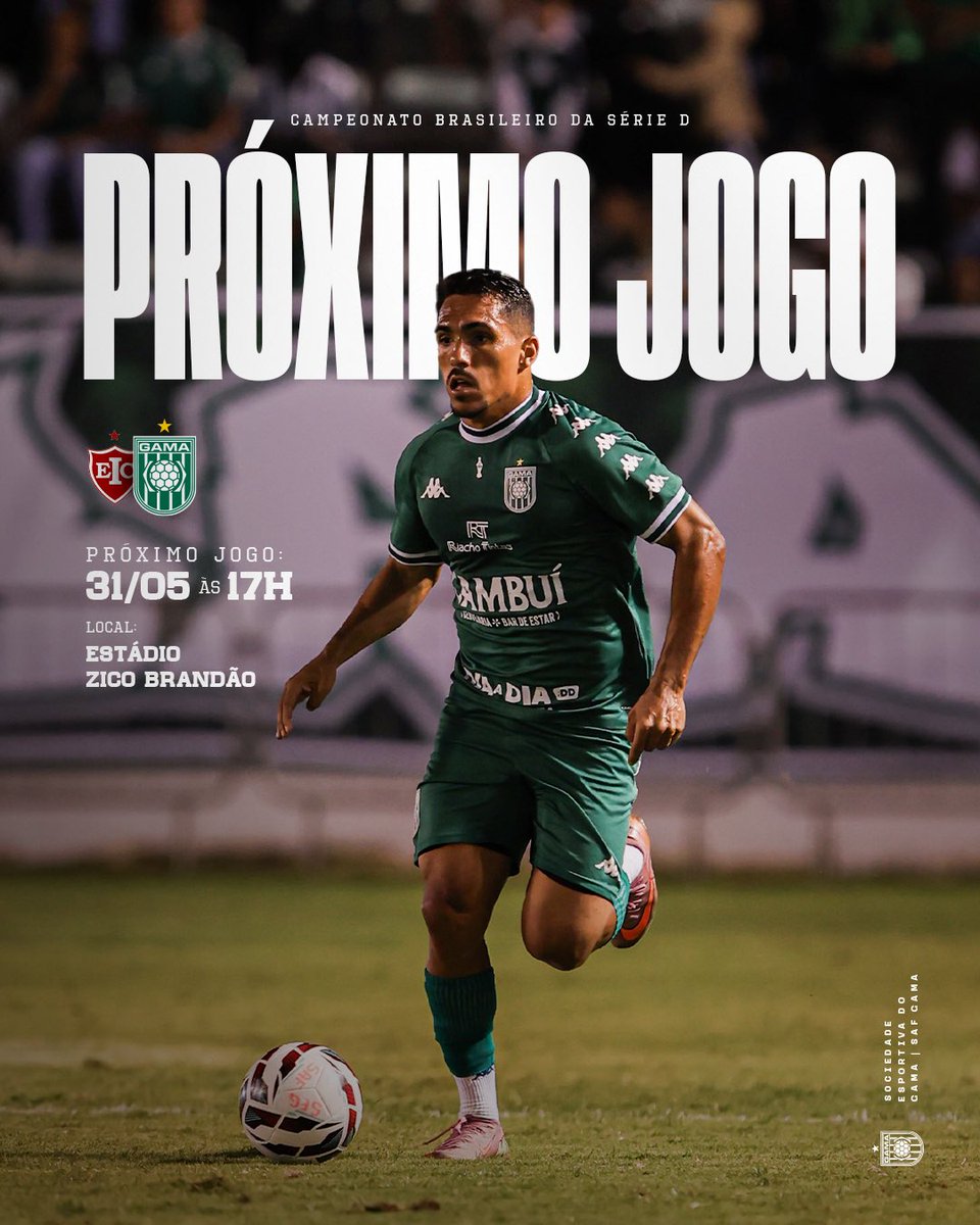 SEGama's tweet photo. Domingo é dia de mais um compromisso do #MaiorDoDF pela Série D. Vamos juntos! 🇳🇬 https://t.co/BUr7AfChXz