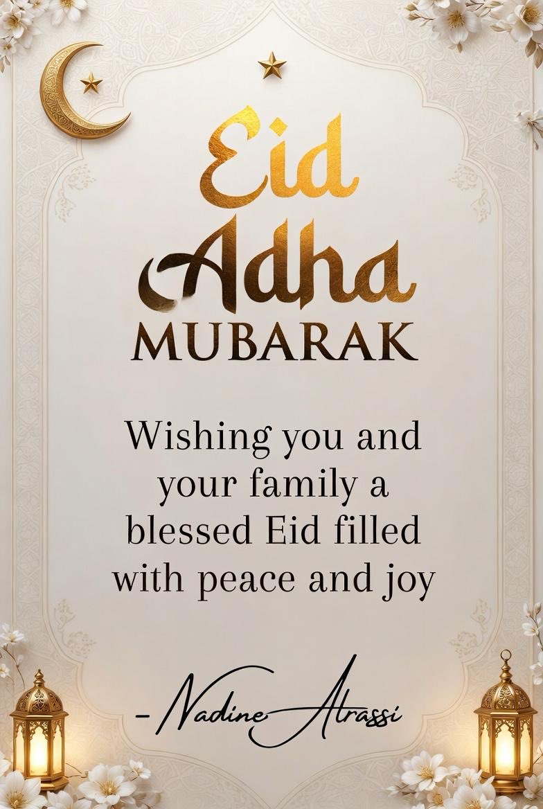 NadineElRassi's tweet photo. كل عام وأنتم بخير ، وعيد أضحى مبارك عليكم
 🦅#NR https://t.co/WgQm0ZzJ9k