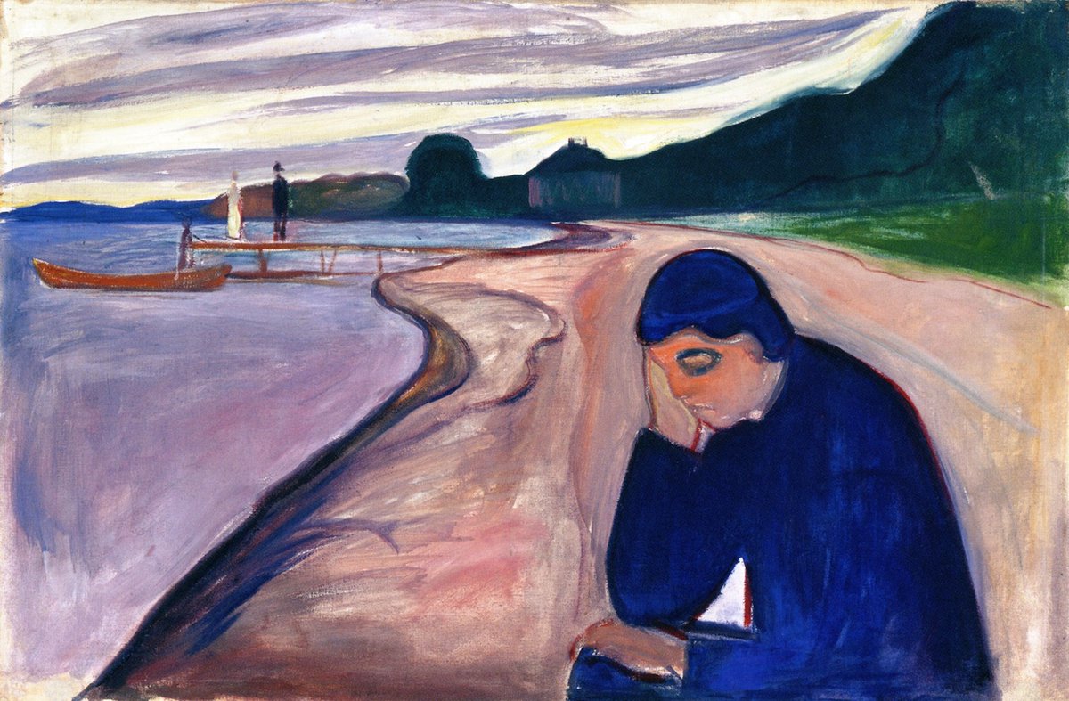 DanBerthod's tweet photo. Edvard Munch
Melancholy, 1893 https://t.co/d6BLO9VNKr