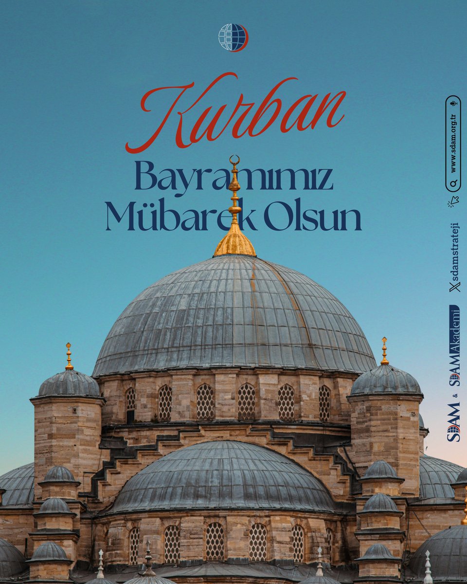 sdamstrateji's tweet photo. Kurban Bayramı’nın; paylaşmanın, dayanışmanın ve kardeşliğin en güzel örnekleriyle gönüllerimize huzur getirmesini temenni ediyoruz.

Tüm İslam âleminin Kurban Bayramı mübarek olsun. https://t.co/909UnKaFXZ