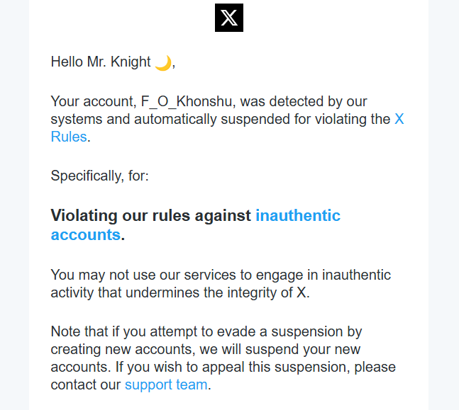 spidey_tempname's tweet photo. I was formerly @.F_O_Khonshu but i was banned for 'violation against inauthentic accounts' (It detected me retweeting too much, which you cant do anymore or it flags you as a bot, oddly.)
Retweet for mutuals. also funny how it all leads back to retweeting. https://t.co/5w3yPkQiWr