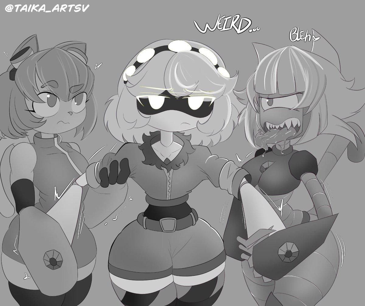 taika_artsV's tweet photo. Three Kitties 🥵

Doodle that i was working hard these days 

#SerialDesignationV #kit #gameoverse https://t.co/4PfrTKJhuB