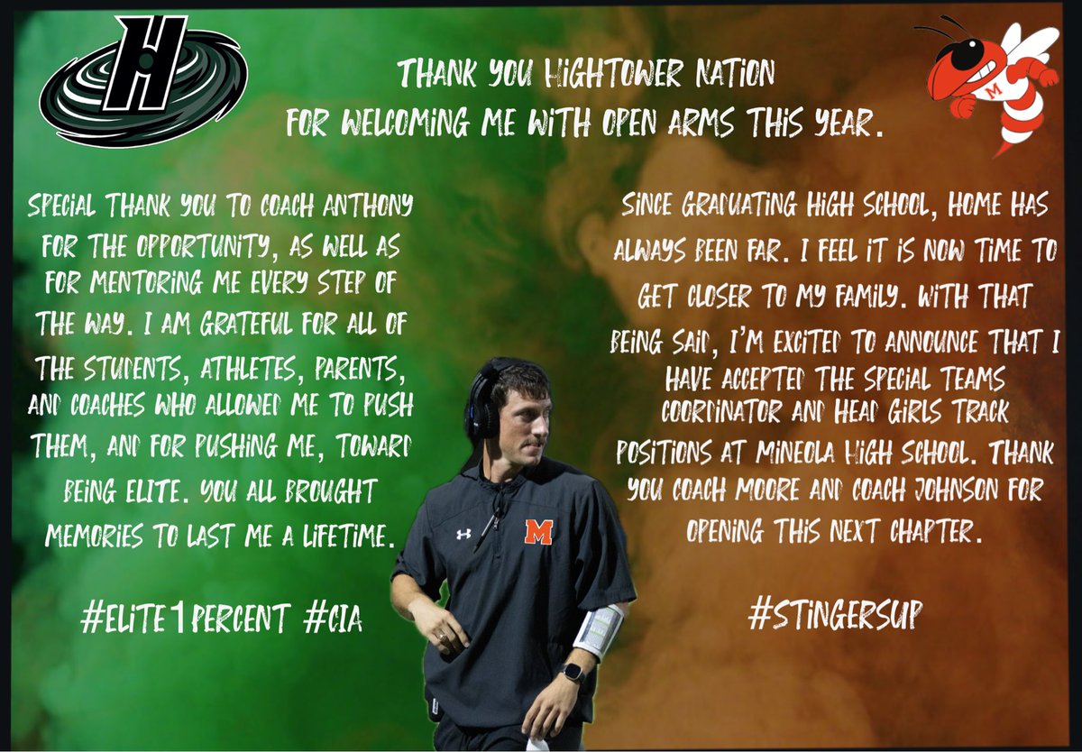 OHanlonRoss's tweet photo. So much love for everyone at Hightower, but God’s calling me closer to home. Can’t wait to get to work!!! 

#StingersUp https://t.co/u0XjSsYD9g