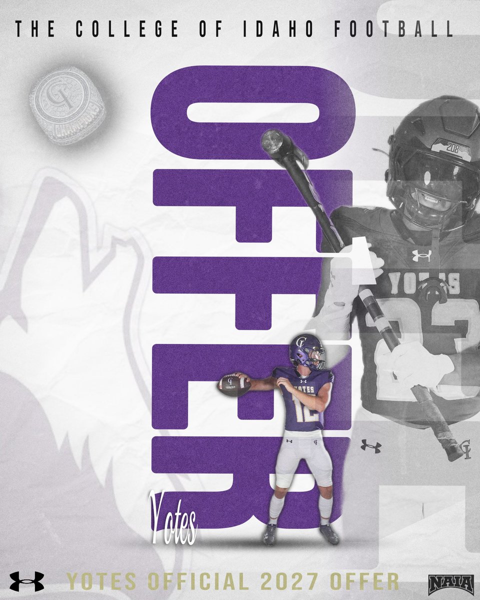 rocky_balboa55's tweet photo. After a great conversation with Coach Bale, I am extremely grateful to receive an offer to play at College of Idaho! Go Yotes!!

@CI_CoachBale @itsLos_619 @CoachANelson04 @PrepRedzoneID @idahosports @IdahoRecruitHub @JesseDonez @BrandonHuffman https://t.co/5QJH1f7rgo