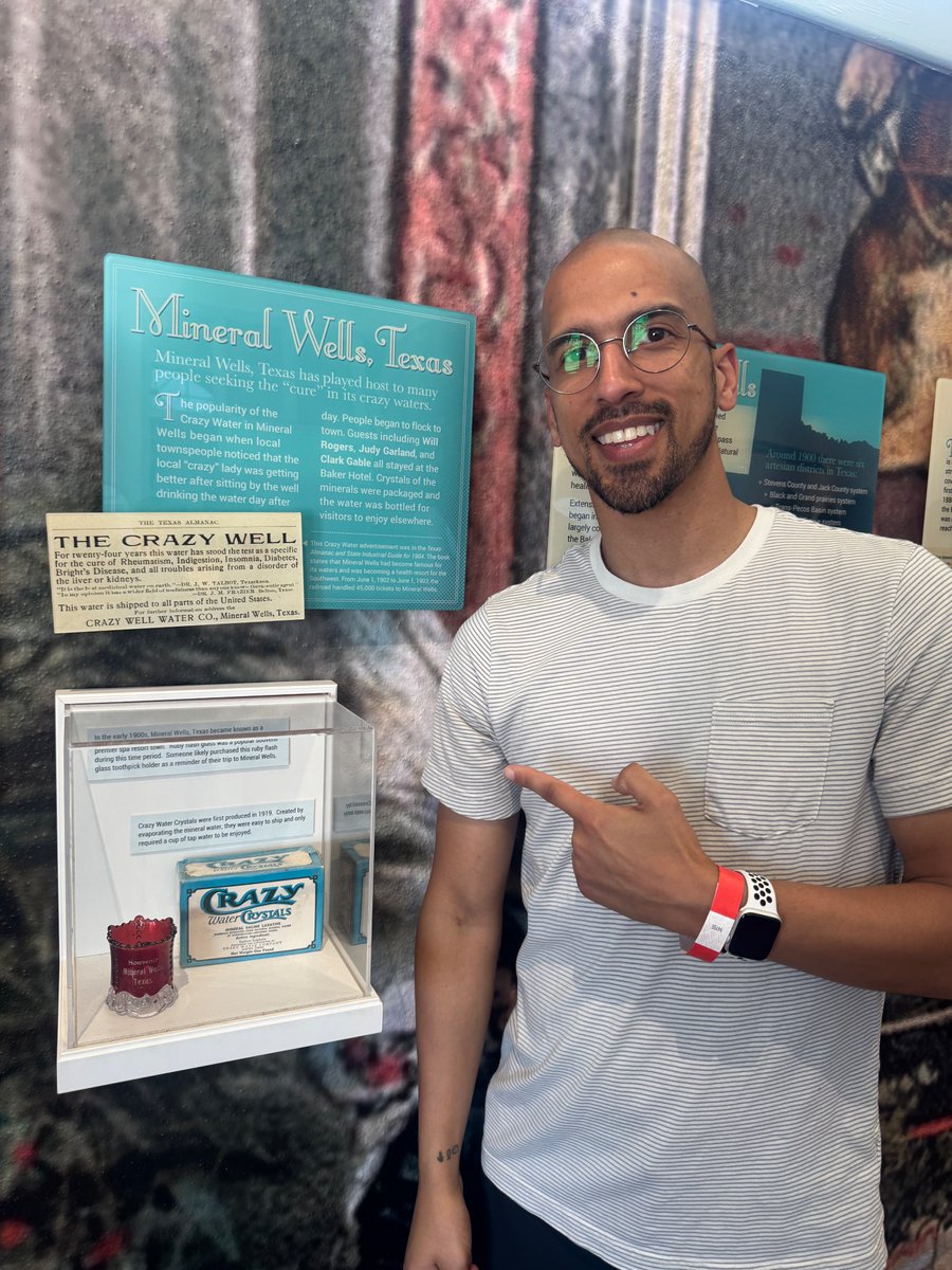 JeffSmi_'s tweet photo. One of my favorite things outside of work? History, storytelling, and the stories that connect people to places.

I spent some time at the Dr Pepper Museum in Waco this past weekend and unexpectedly stumbled across a piece of home, Crazy Water from Mineral Wells, Texas.

As a Mineral Wells native, and proud Mineral Wells ISD graduate, seeing a piece of my hometown’s history featured in the museum was a pretty special moment.

I’ve always been drawn to history, social studies, politics, and the stories behind communities, brands, and traditions. There’s something powerful about seeing how places shape people… and how those stories continue to travel far beyond where they started.

Maybe it’s no surprise someone in communications gets excited over museum exhibits and hometown history. Sometimes the best stories are the personal ones. #RamPride