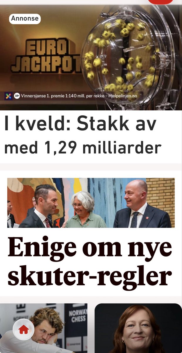 caffe247's tweet photo. Gratulerer til en heldig tsjekker. Lett å tenke at det var en nordmann når statens spillselskap bruker annonsekroner hos @vgnett for promotere sitt fordekte budskap 🤔

@NorskTippingAS @lottstift #eurojackpot https://t.co/GX23ZC2nJX