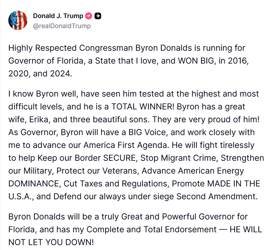 Commentary Donald J. Trump Posts From Truth Social tweet media