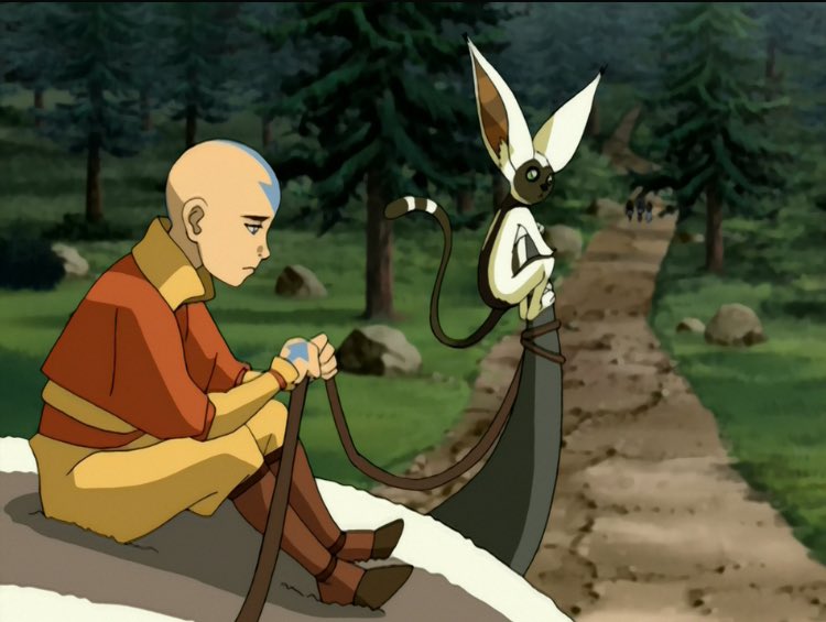 Uchihaddy's tweet photo. I’ve seen people really criticizing Aang’s actions in “Bato of the Water Tribe”. Claiming he was acting out of character, but you gotta remember he’s still a kid and the only living member of his people. With Sokka and Katara being his new family, ofc he’ll be overprotective. https://t.co/PYAJiVD5MV