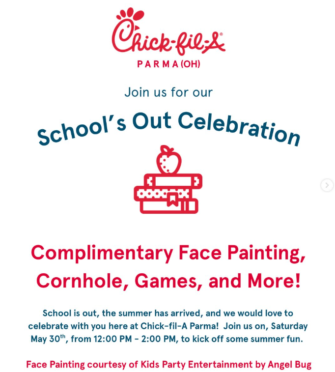 AngelBugOH's tweet photo. Happy Birthday to Ellie in N. Ridgeville! Look for us this weekend at the St. Christopher Knights Class Picnic and Ratner Montessori School Carnival… and we’re not done yet! Angel Bug will be at Chick-fil-A Parma School’s Out Celebration Sat., 5/30 from 12 to 2pm- see you there! https://t.co/Dnb6qarWqw