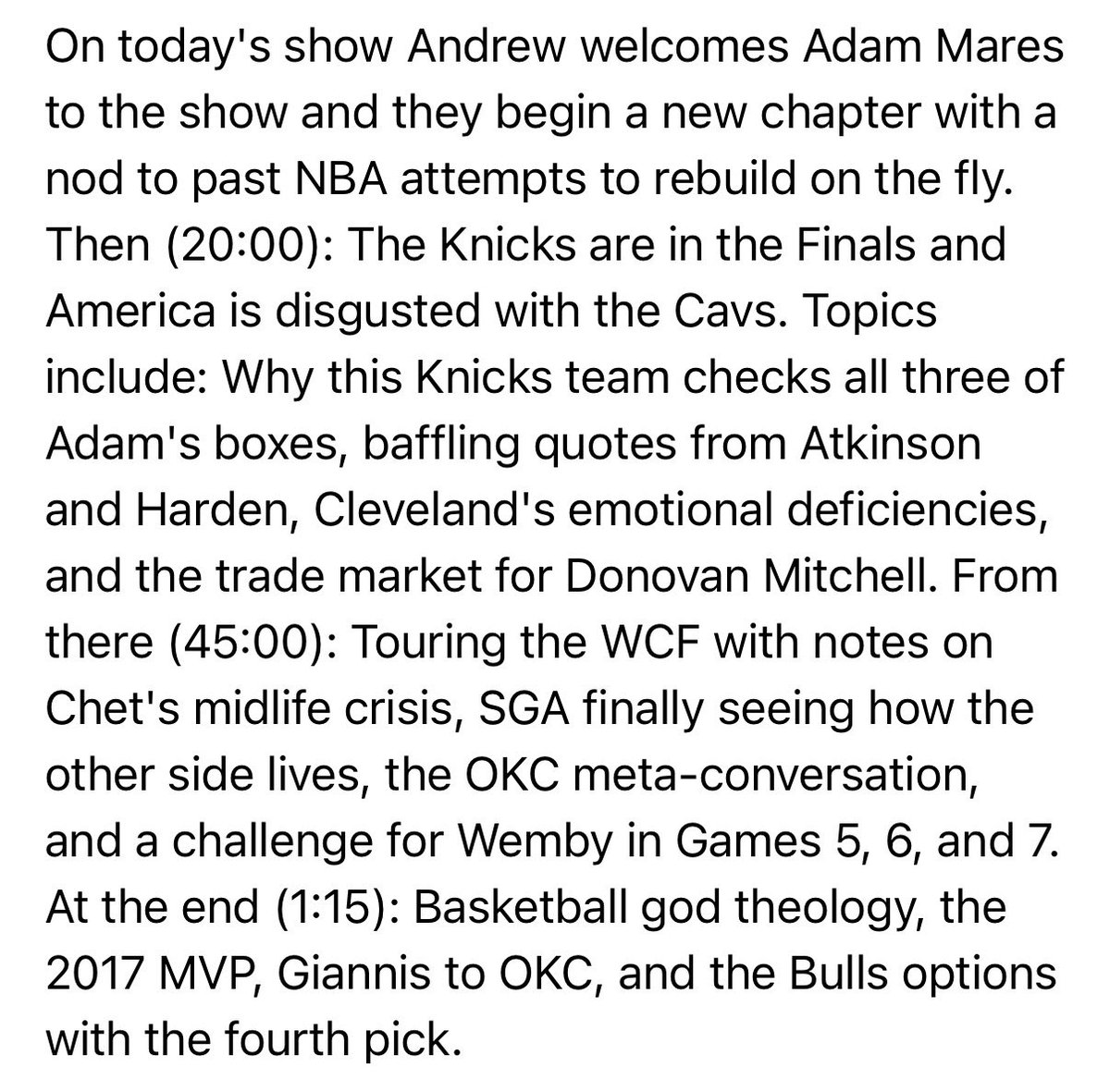 goatnbapod's tweet photo. The Knicks Are in the NBA Finals, A Moment of SGA Truth, Around the League with Giannis, Bulls, and the Basketball Gods

Preview feed: 
https://t.co/Ptnw0bH2NI

Subscribe to the show:
https://t.co/vbtgUJlXMq https://t.co/rYOlLVTMYa
