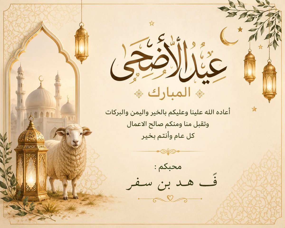 Fsmo15's tweet photo. أهنئكم بحلول عيد الأضحى المبارك ، وأسأل الله عز وجل أن يتقبل منا ومنكم دعاء عرفة ويتقبل من الحجيج حجهم ..💫✨🙏🏻 https://t.co/Rwr2Vtzmnv