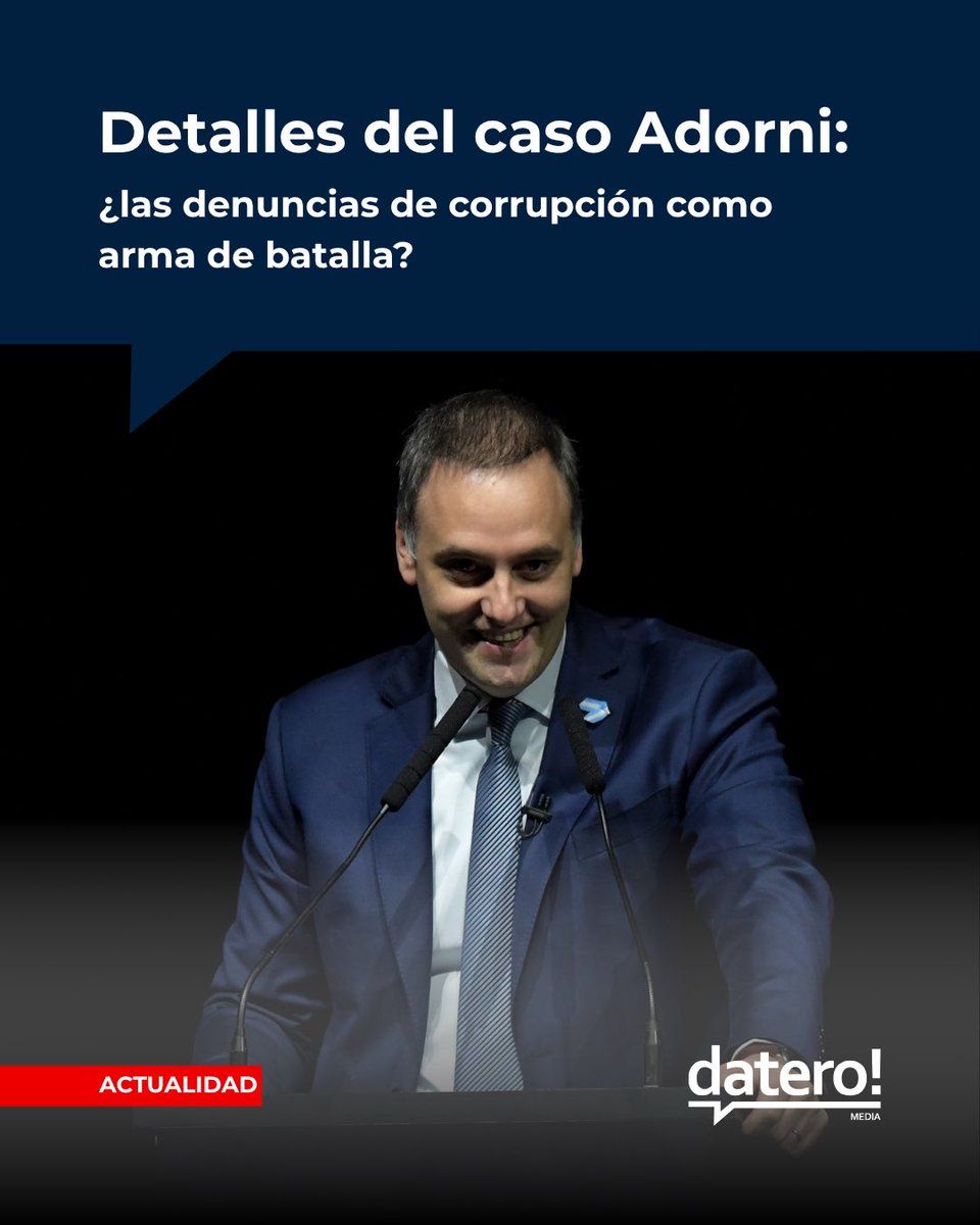 DateroMedia's tweet photo. El caso Adorni mezcla denuncias por patrimonio, operaciones políticas y una pregunta de fondo: ¿la corrupción se combate o se usa como arma entre dirigentes?

Más allá del caso, el debate es uno: transparencia sin banderas.

Lee la nota completa acá 👉 https://t.co/3Ds23JHYX9 https://t.co/Tt2MFKJ5er