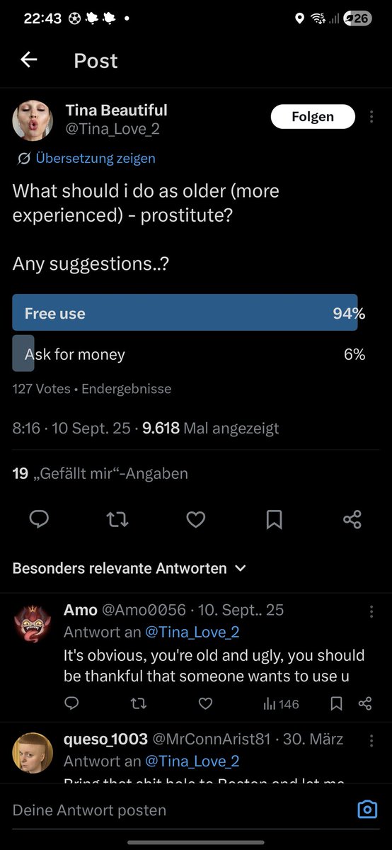 German_Dom_'s tweet photo. @Tina_Love_2 @jonesin89 But don't you refer to yourself as "old"? I never said that you're a grandmother, but your also not 20 anymore. https://t.co/hL1vwUjrVs