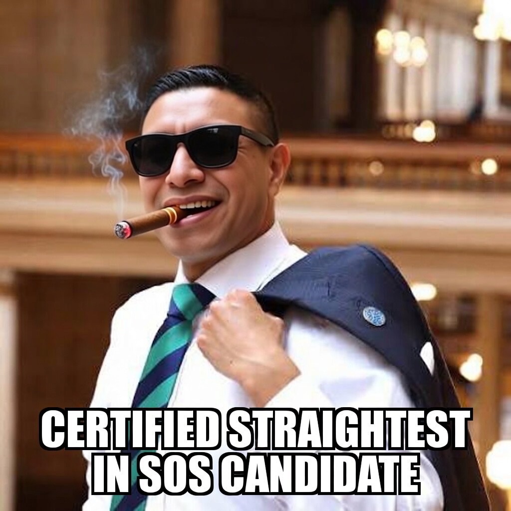 MoralesMogger's tweet photo. The KEVIN MCCARTHY DEEP STATE is begging for the Secretary of State race to be between 2 PRETTY MEN so that PETE BUTTIGIEG moves BACK TO INDIANA. 

We must UNITE behind the STRAIGHTEST MAN in the race or it will be between a MALE MODEL from CHICAGO and a LACROSSE PLAYER from DC!! https://t.co/vzhUTKHxna